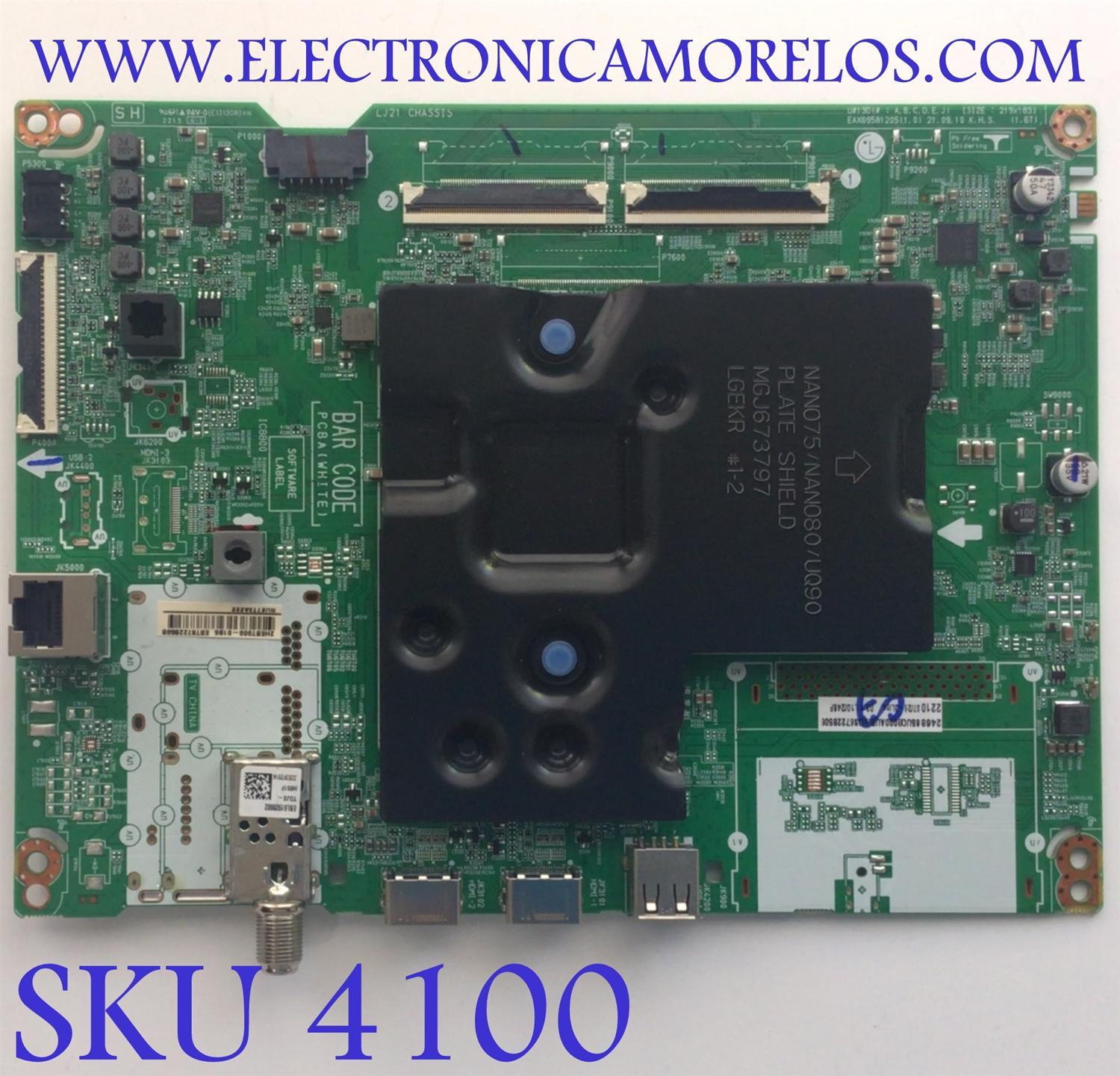 MAIN PARA TV LG 4K·UHD·HDR ((SMART TV)) / NUMERO DE PARTE EBT67228508 / EAX69581205 / 67228508 / EAX69581205(1.0) / PANEL NC650TQG-ABKHC / DISPLAY HV650QUB-F9E / MODELO 65UQ8000AUB / 65UQ8000AUB.BUSFLKR